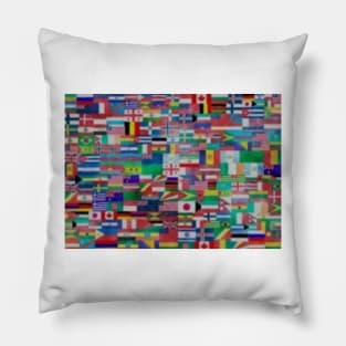 Flag of the world waving flags Pillow
