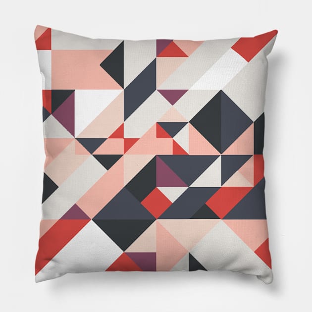 Abstract geometric artwork Pillow by kallyfactory