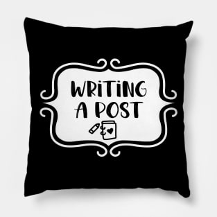 Writing a Post - Vintage Typography Pillow