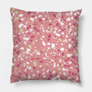 Spring Summer Pink Modern Terrazzo Pattern Pillow