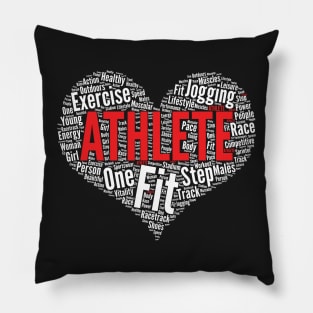 Athlete Gym Workout Exercise Motivational Heart Shape design Pillow