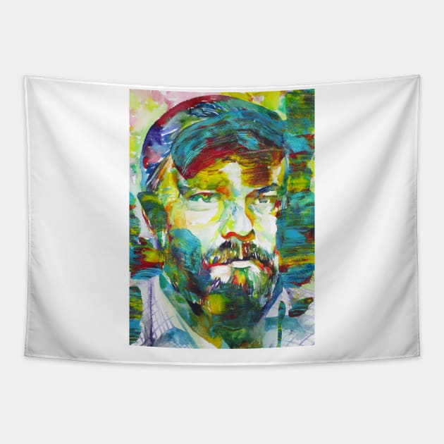 PHILIP K. DICK watercolor and acrylic portrait .1 Tapestry by lautir