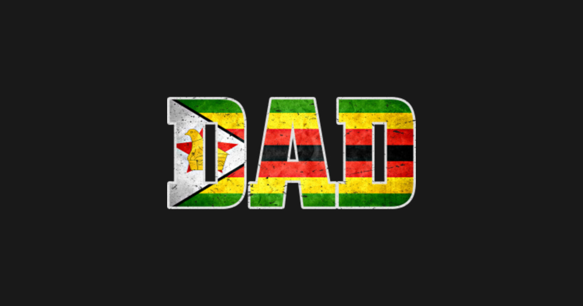 Mens Patriotic Zimbabwe Flag Dad Happy Fathers Day Flag Dad TShirt