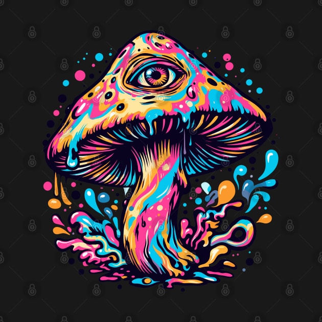 Psychedelic trip magical Mushroom by TomFrontierArt