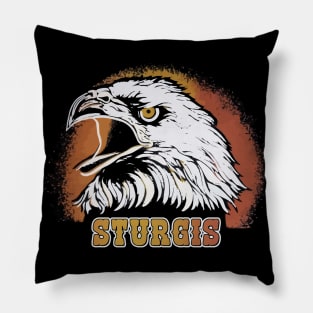 Sturgis South Dakota Retro Eagle Freedom Tribute Pillow