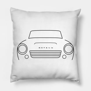 Datsun Roadster 1960s classic car black outline graphic Pillow