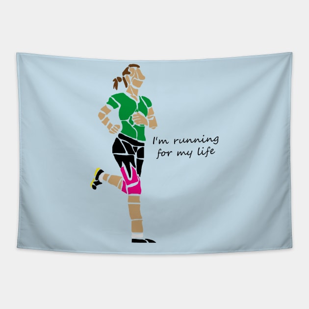 I'm running for my life Tapestry by WanipaMerch