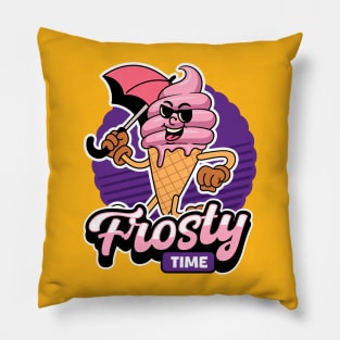 Funny Ice Cream Cartoon Pillow