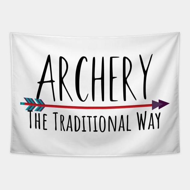 Archery traditional way Tapestry by maxcode