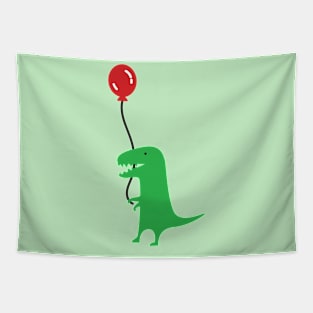 A Dinosaur and his red Balloon Tapestry