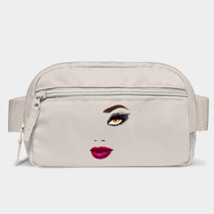 Eyelashes & Makeup In Vogue Lips Print Top Bag
