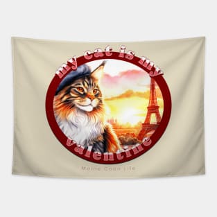 My French Valentine Cat Maine Coon Life 2DM Tapestry