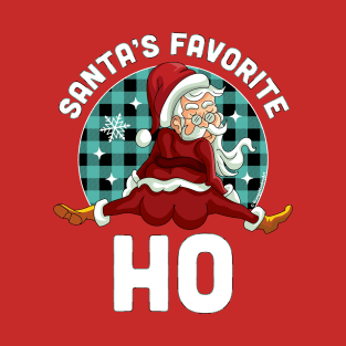 Santa's Favorite Ho - Xmas Naughty Santa Christmas Pajama T-Shirt