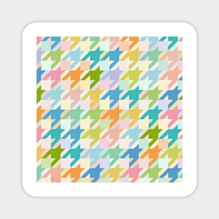 Cheerful Geometry / Pastel Houndstooth Texture Magnet