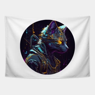 Cat Cyberpunk Futuristic - Love Cats Tapestry