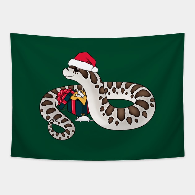 Super Arctic Western Hognose Snake, Christmas Edition Tapestry by anacecilia