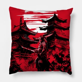 Samurai warrior in feudal Japan Pillow