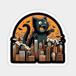 Cute Catzilla Vintage Design Magnet