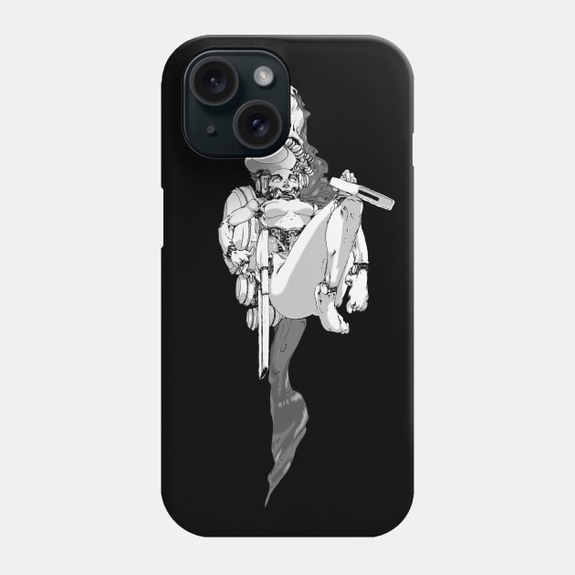 ninja android whizzes by, woman fighter Phone Case by Takeshi Kolotov