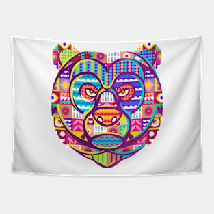 Bear Face Colorful Tapestry