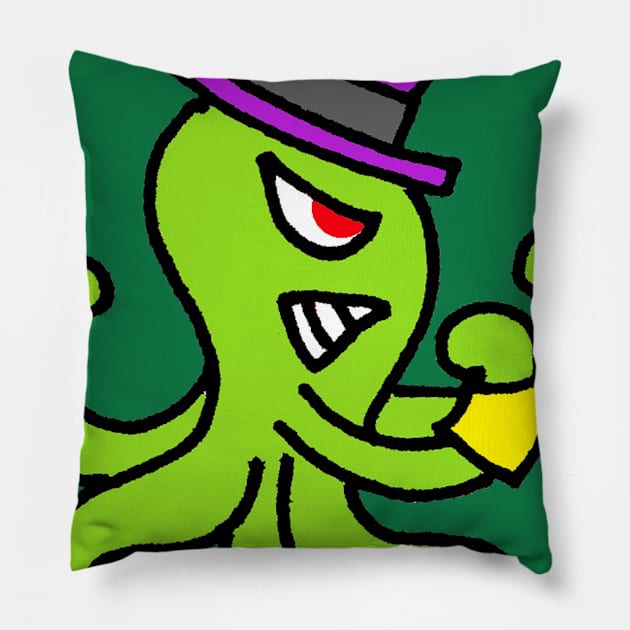 Miskatonic Fighting Cephalopod Pillow by Just Another Day Productions