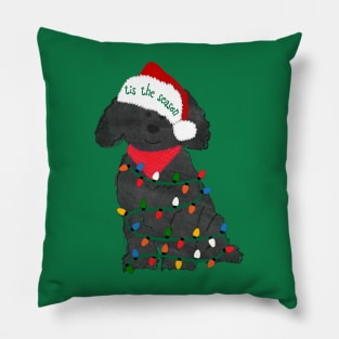 Cute Christmas Labradoodle Puppy Pillow