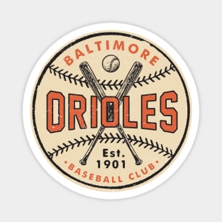 Baltimore Orioles Bats & Ball by Buck Tee Magnet