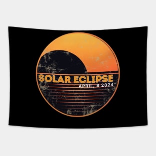 RETRO VINTAGE SOLAR ECLIPSE 2024 Tapestry