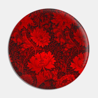 Toile de Jouy pattern. Floral. Red Pin