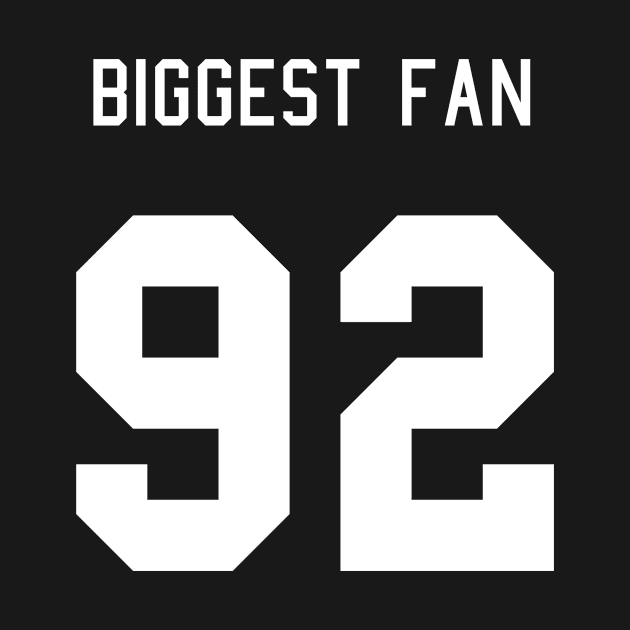 Number 92 Biggest Fan Football Mom Girlfriend Dad Jersey Spirit Wear by vintageinspired