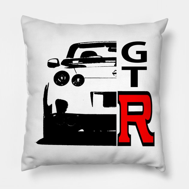 gtr, nissan gtr Pillow by hottehue