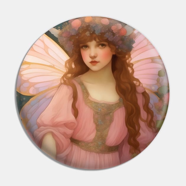 Enchanting Dreams: A Whimsical Pink Fairy Portrait Painting Pin by Sandy Richter Art & Designs