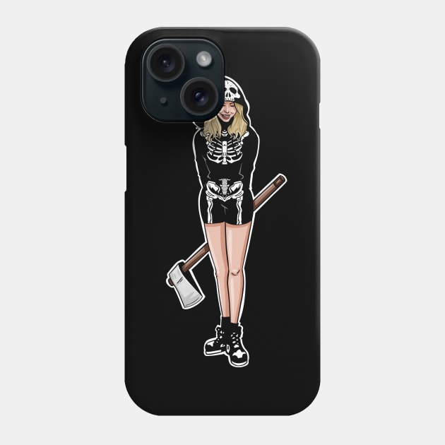 Skeleton hood Hannah sticker Phone Case by ThatJokerGuy