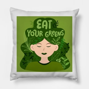 Eat Your Greens Healthy Living Pillow