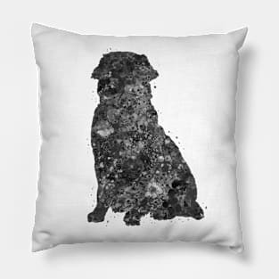 Golden Retriever black and white Pillow