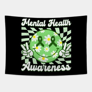 Mental Health Awareness  Green Ribbon Tapestry