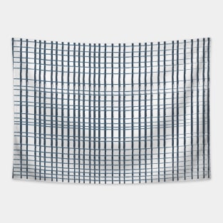 Thin Blue Lines Crosshatch Tapestry