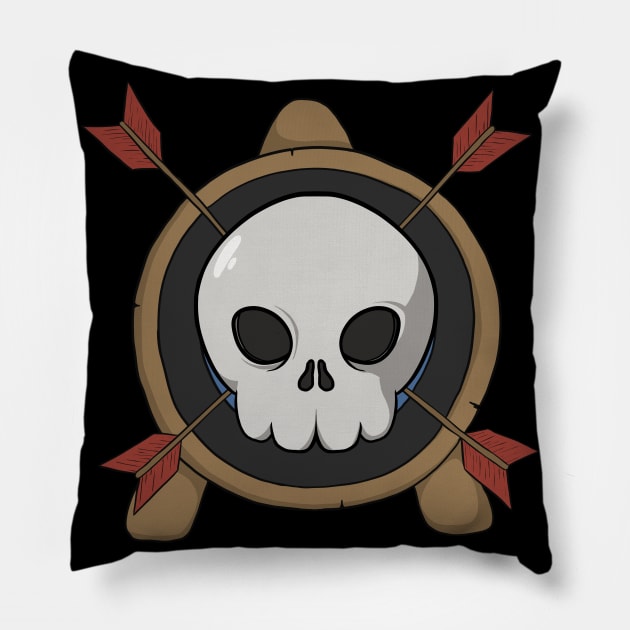 Archery crew Jolly Roger (no caption) Pillow by RampArt