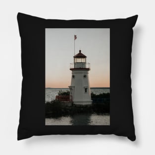 Cheboygan Crib Light at Sunset Pillow