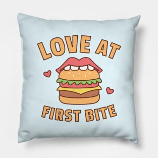 Love At First Bite Burger Doodle Pillow