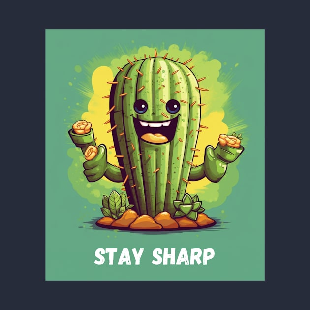 Stay Sharp - Cactus Art by HEXKING