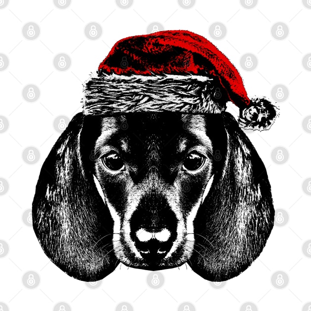 Christmas Dachshund by R LANG GRAPHICS