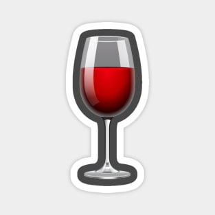 Elegant Sips - Wine Glass Filled with Divine Red Wine Magnet