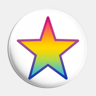 Bi+ Star (Pan Flag with Bi Flag outline) Pin