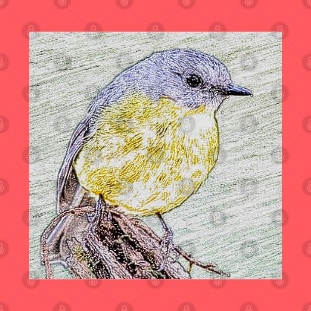 Eastern Yellow Robin by Glenn Landas Digital Art