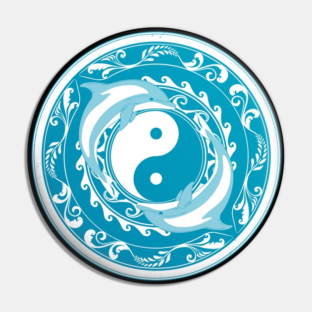 Yin Yang Dolphins Pin by NicGrayTees