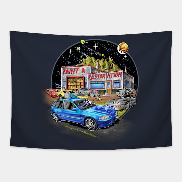 Hot Rods Tapestry by AMOS_STUDIO