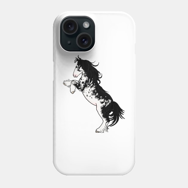 Black Sabino Rearing Gypsy Vanner Phone Case by Ory Photography Designs