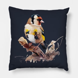 Goldfinch Bird On A Tree 2.0 Pillow