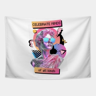 Celebrate Minds of All Kinds 80's Neurospicy Autism Pride Tapestry